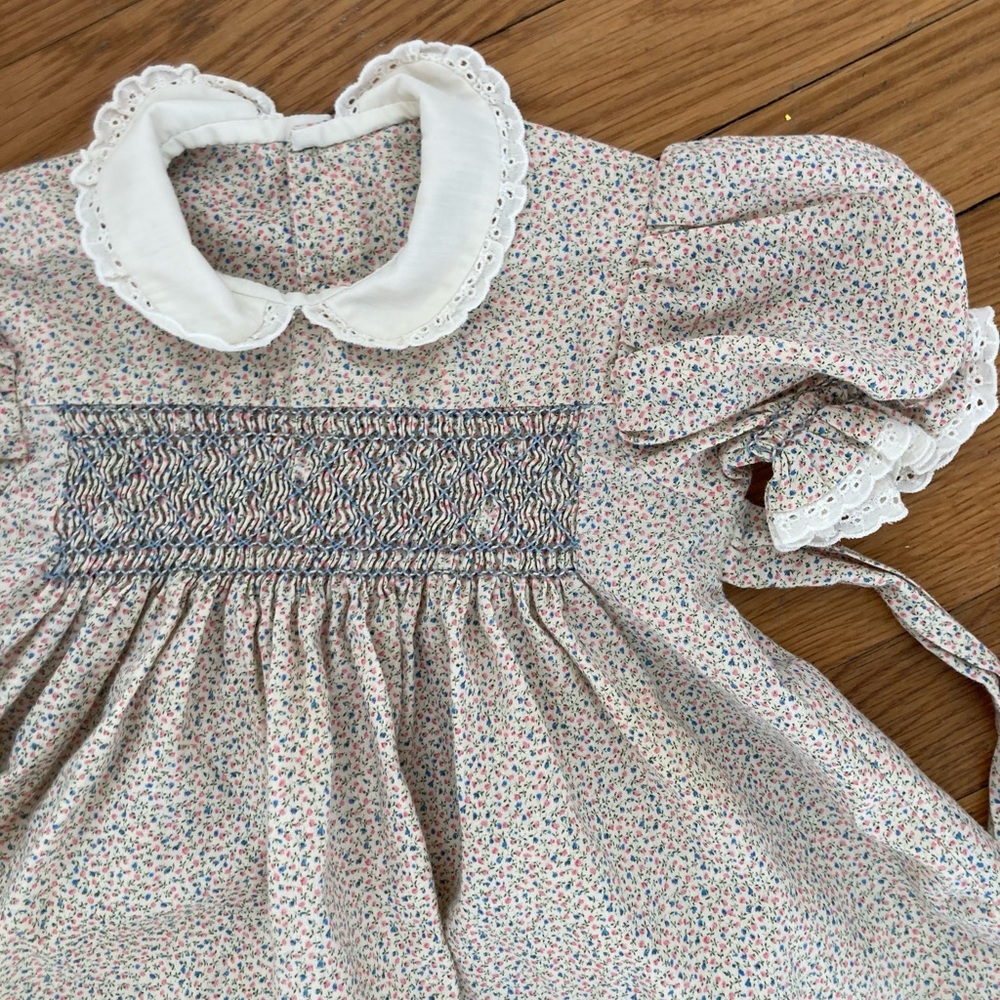 Vintage baby girl dress with stocking detail